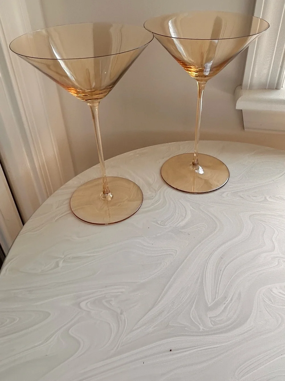 Vintage LCM Amber Martini Glasses - Set of 2